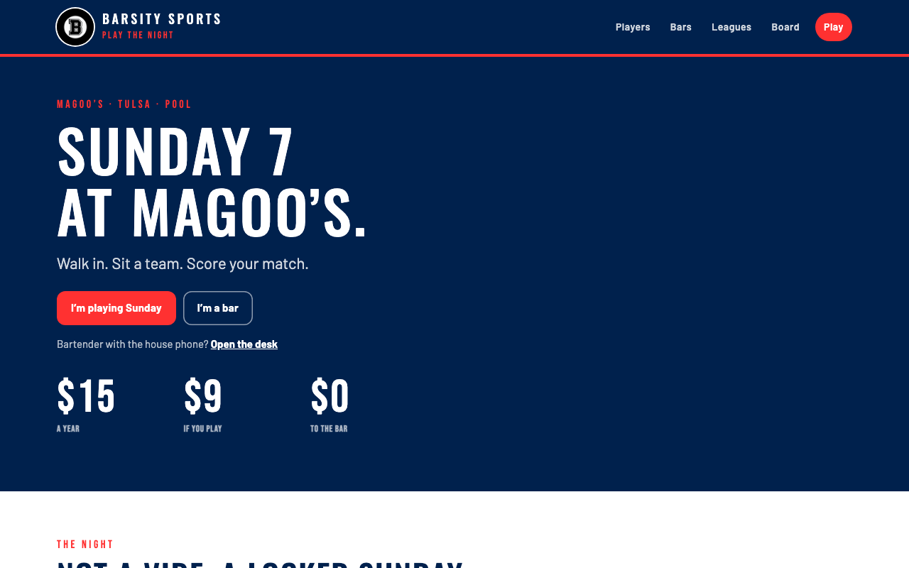Barsity Sports homepage