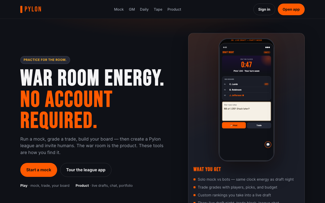 Pylon homepage
